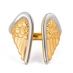 Gold and Silver Angel Wing Ring